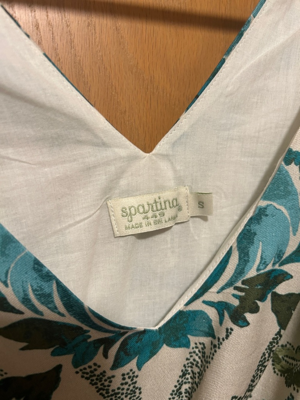 Spartina 449 Justine Midi Dress Mystic Moss Stencil Blue - Size Small - Picture 3 of 3